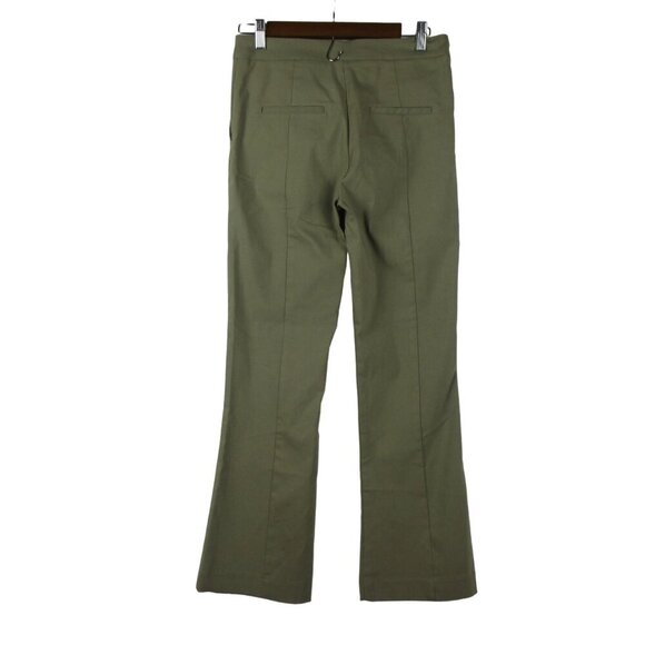 MNG by Mango Pants High Waist Flare Olive Green Utility Size 6 NWT - Picture 3 of 7